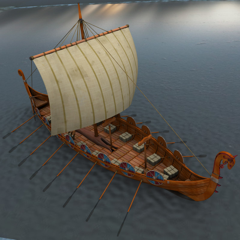 3d viking ship boats model